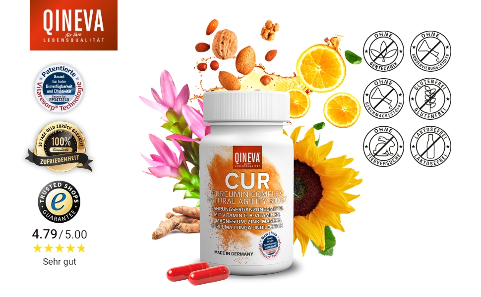 QINEVA Curcumin Complex – Nährstoffreiche Unterstützung Tag & Nacht